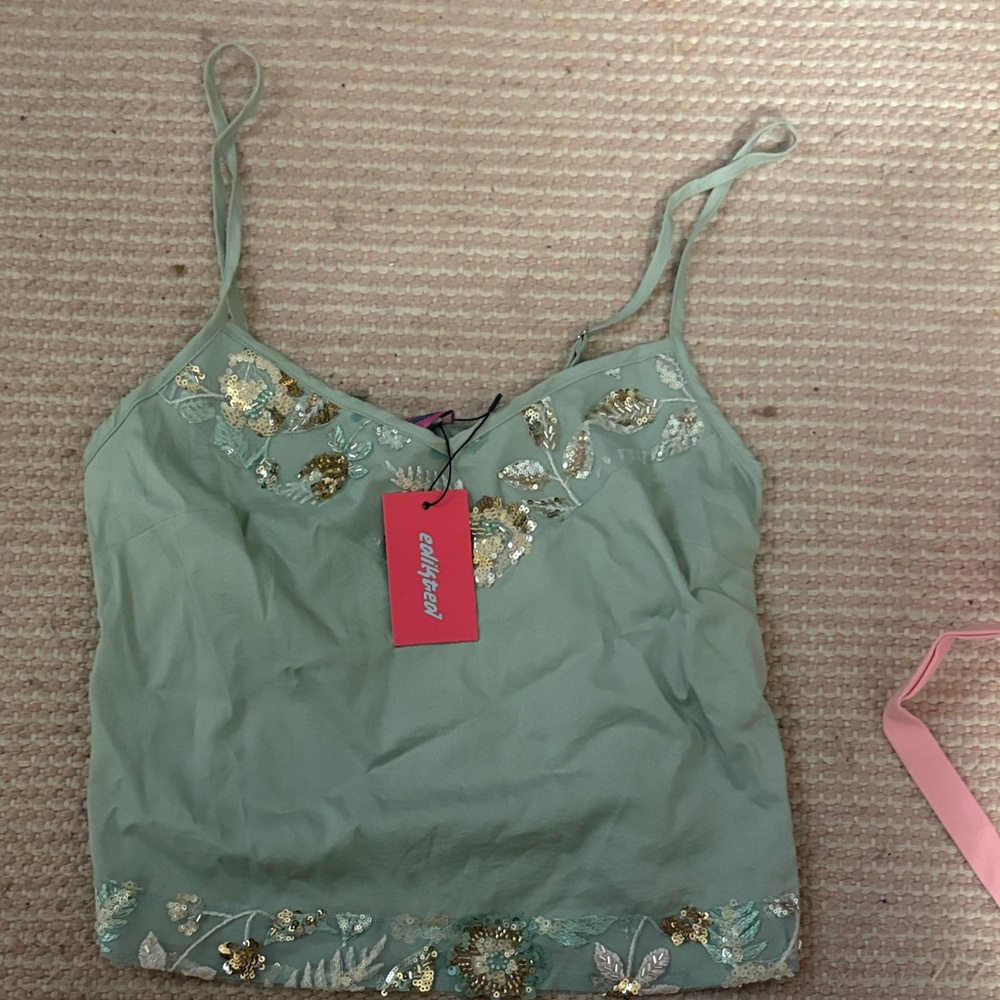 Edikted Sage Green Cami Tank Top
